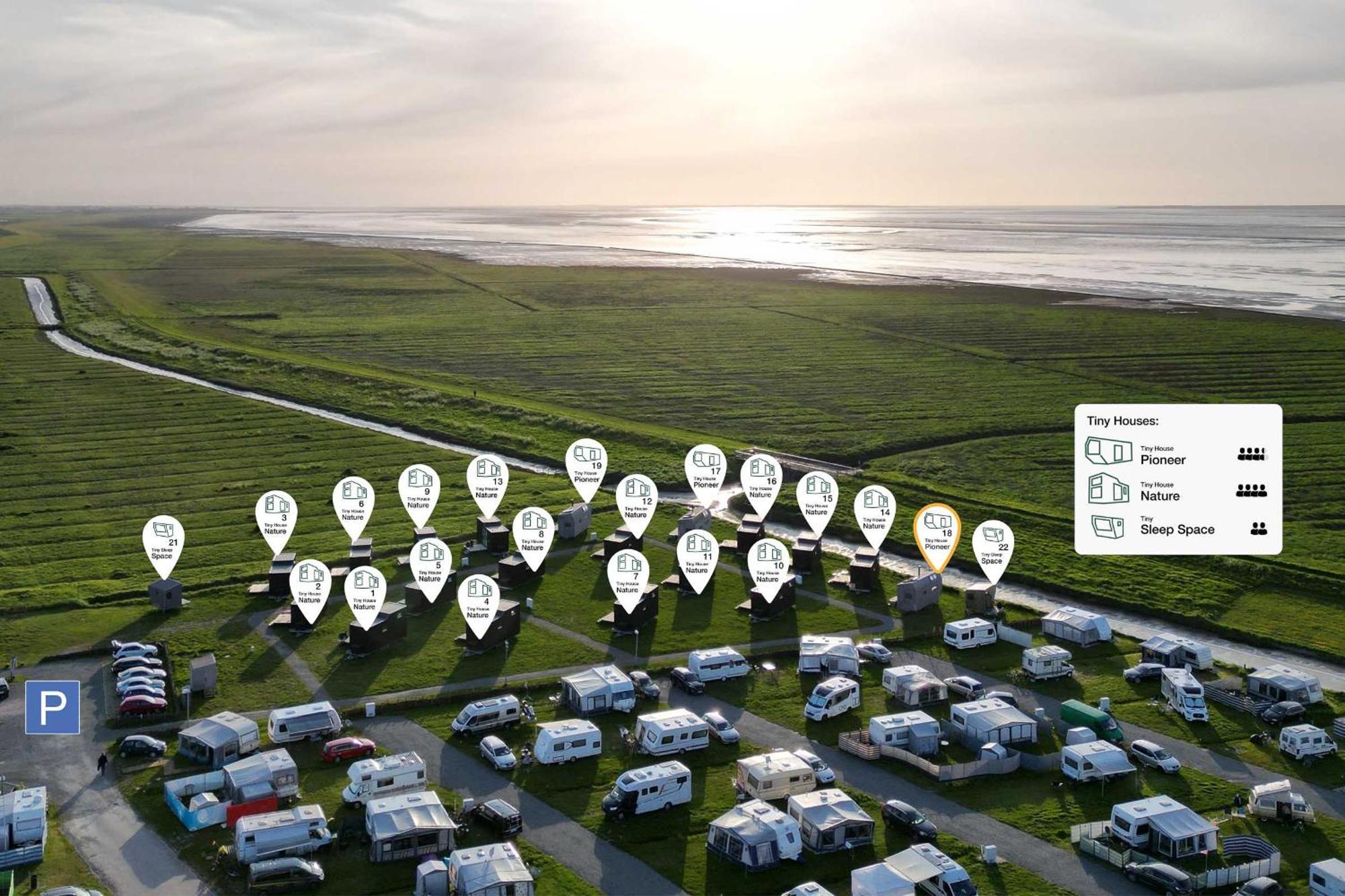 Tiny House Pioneer 18 Zur Meerseite - Green Tiny Village Harlesiel Carolinensiel Buitenkant foto
